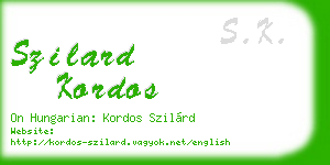 szilard kordos business card